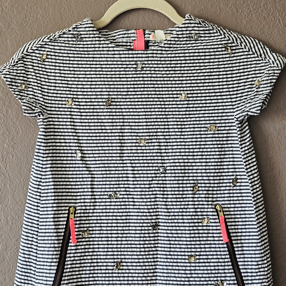 Striped Dress with Gold Accents